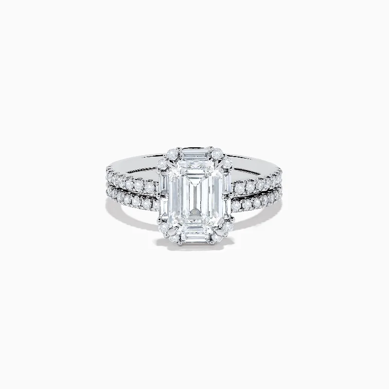 Reverie 14K White Gold Lab Grown Diamond Ring and Band Set