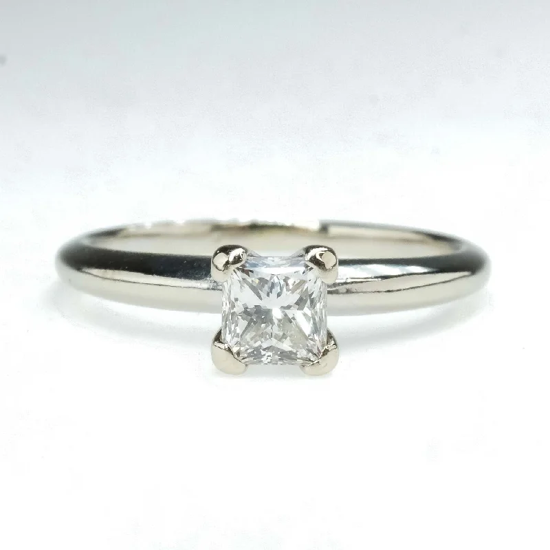 0.53ct VS2/E Princess Diamond Engagement Ring in 14K White Gold