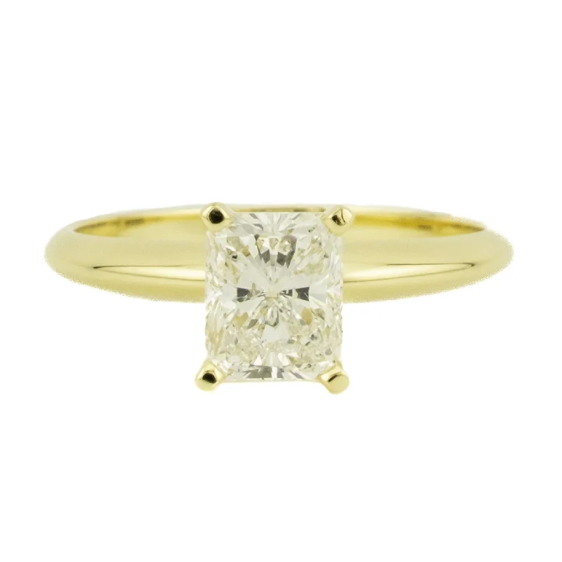 GIA 1.16ctw Radiant Solitaire Diamond Engagement Ring in 14K Yellow Gold - Size 6