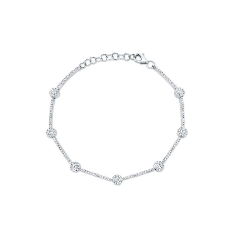 Shy Creation Round Diamond Stations Bracelet