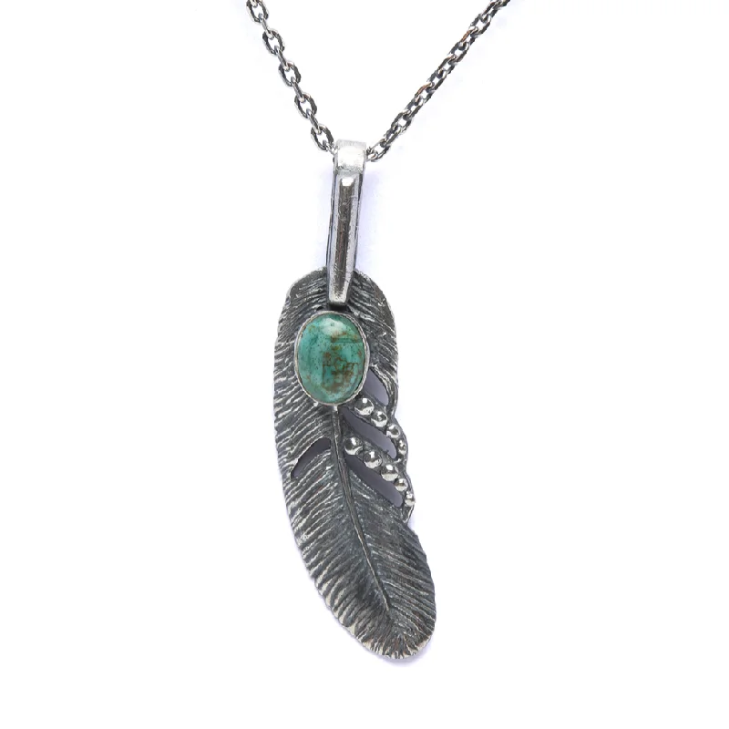 Turquoise Feather Necklace