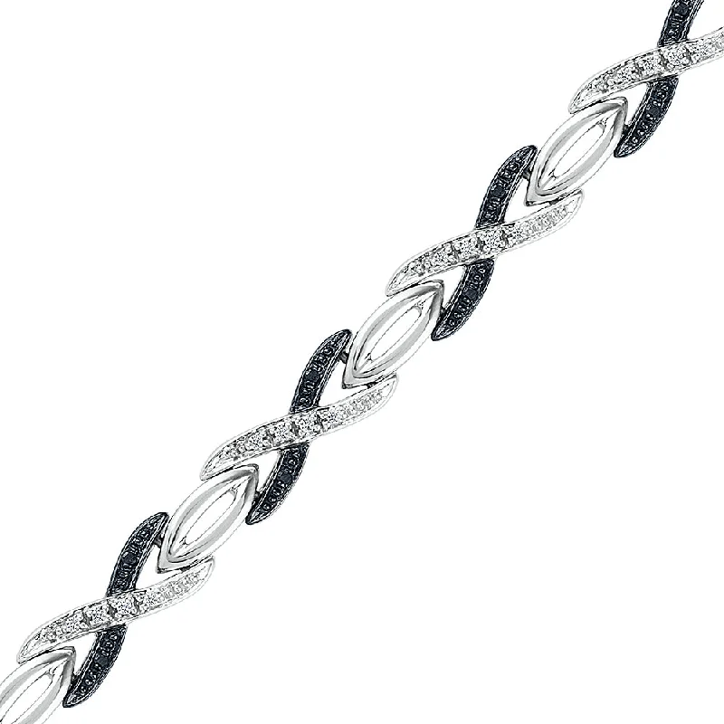 XOXO White & Black Diamond Bracelet