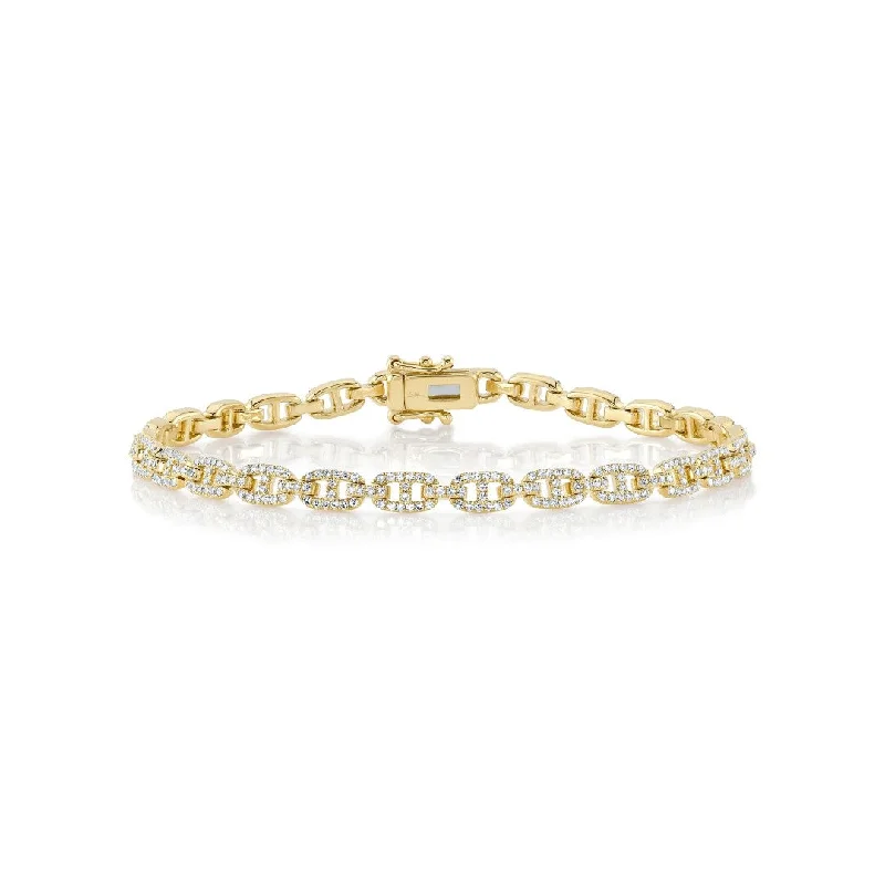 Shy Creation Diamond Mariner Link Bracelet