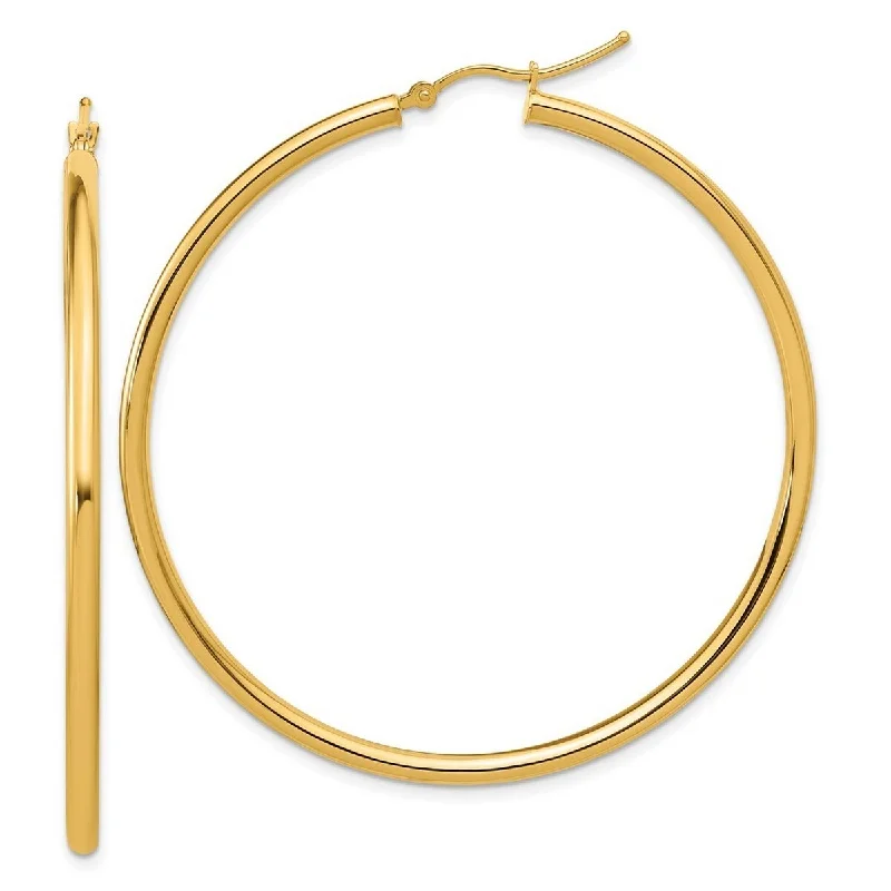 Curata 14k Yellow Gold Polished Hoop Earrings - 55x55mm