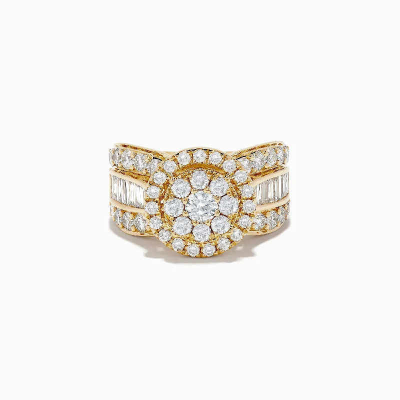 Bouquet 14K Yellow Gold Diamond Cluster Ring 2.51 TCW